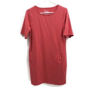 Sahalie coral t-shirt dress